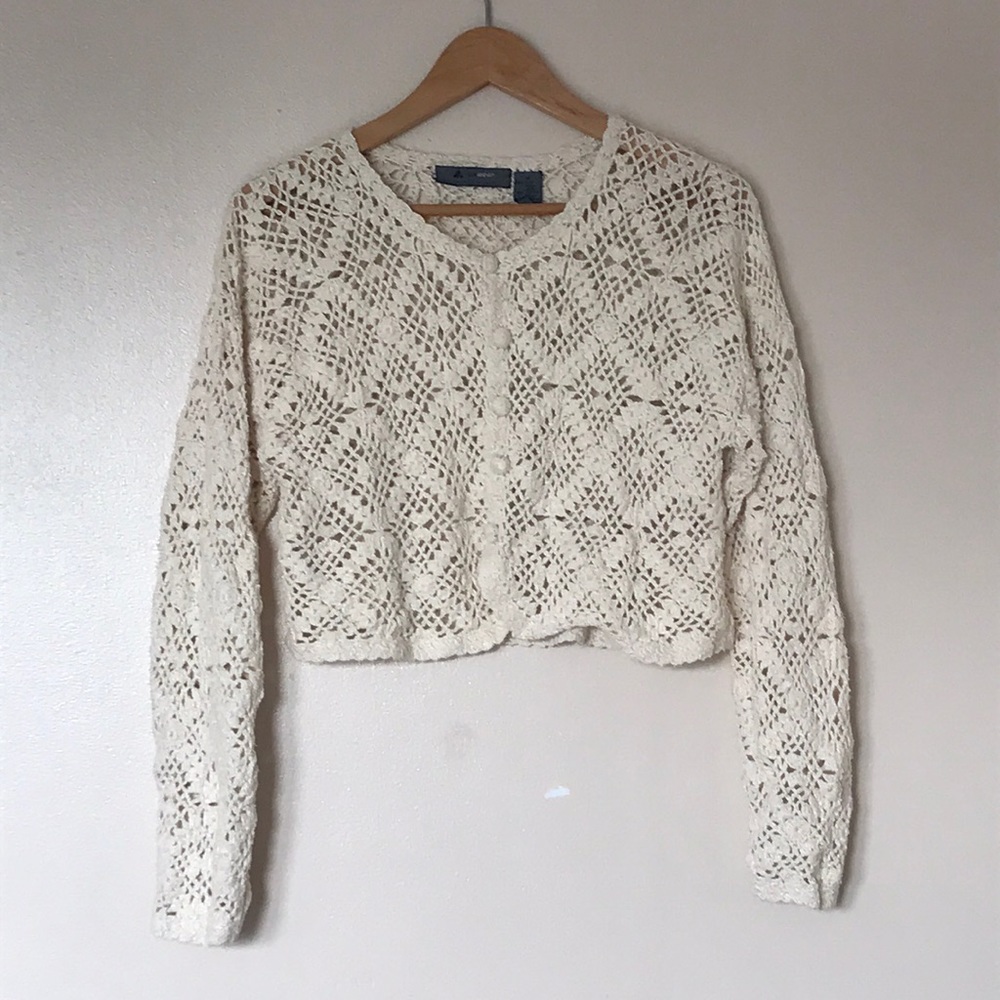 Liz Wear Crochet Knit Cardigan